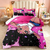 FJKJHKGJ front packaging showing comforter set and quick setup benefit