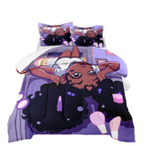 FJKJHKGJ front view of comforter showing Black girl artwork and cozy look