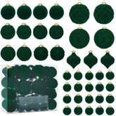 FLAGLY front packaging showing full 46-piece velvet ornament set and contents