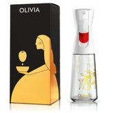 FLAIROSOL front view showing golden leaves design and glass bottle, stylish serving
