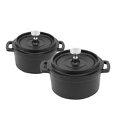 Flavehc front view showing two mini cocottes and lids, ideal for gifting