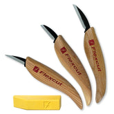 FLEXCUT KN500 front packaging showing the three knives and benefits