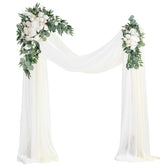 Floroom front view of full arch kit showing elegant ivory and white swags for instant decor