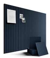 Fluxynara front view of carbon blue modular bulletin board showcasing clean display benefits