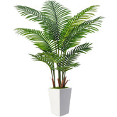 Flydeer front view of 6ft palm tree showing full foliage and modern presence