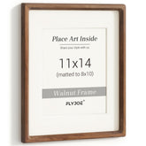 FLYJOE front view of walnut frame showcasing elegant presentation and durable build
