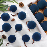 Foilswirl front packaging showing 18 navy velvet balls and instant décor