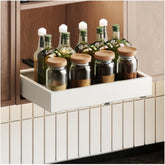 Fokyfok front view of packaged pull out organizer showing compact design and easy setup