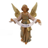 Fontanini Gloria Angel front view showing hand-painted finish and collectible charm