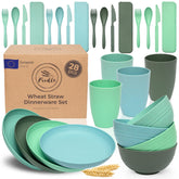 FOODLE front packaging showing full wheat straw dinnerware set and portability benefit
