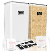 FOOYOO front view showing both containers and lids for tidy storage