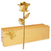 Forever Rose front view in gold gift box showing elegant presentation and instant gifting