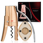 Forge front view of champagne gold opener showing sleek design and easy grip