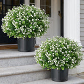 FOTEEWL paired topiaries front view showing symmetrical porch appeal