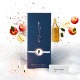 Foton front jar showing snowy cider label and elegant minimal design benefit: clear presentation