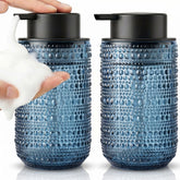 FOVCENT blue hobnail glass dispensers front view showcasing vintage charm and functionality