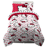 Franco Hello Kitty front view showing comforter and coordinated sheets for charming decor