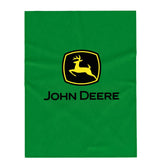 Franco John Deere throw front view showing bold green logo and full design for decor