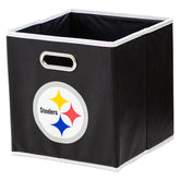 Franklin Sports front view of Pittsburgh Steelers collapsible storage bin showing team logo and colors