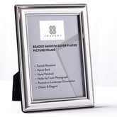 Frapery silver-plated front view showcasing beaded edge, elegant display benefit