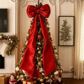 Froova front view oversized red bow highlights dramatic holiday focal point