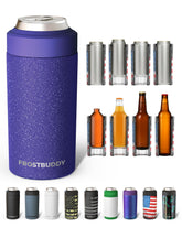 Frost Buddy front view in purple glitz showing sleek finish and cold retention