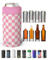 Frost Buddy front view showing pink checkered insulated cooler and durable finish