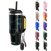 Frost Buddy front view of Northern Lights tumbler showing sleek insulated benefit