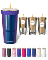 Frost Buddy front view showing nebula glitter finish and 30oz capacity benefit