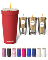 Frost Buddy front view Crimson tumbler showing sleek shape and portability