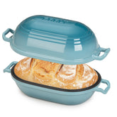 FRRLY front view of oval Dutch oven showing enamel finish and compact design benefit