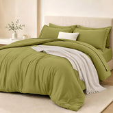 FUANNA front view of whole queen comforter set showing neat styling and complete bundle benefit