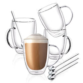 FULGNU front view of four double wall mugs, premium look and insulation