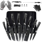 FULLHI knives set in walnut block showing organized storage and quick access benefit