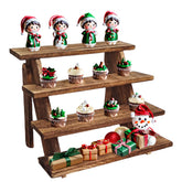 Fumingpal front view of wooden cupcake stand showing rustic styling and stability