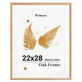 Fun Memories solid oak frame front view showing natural grain and beige finish benefit elegant presentation