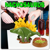 Funwares Nachosaurus front view showing chip ring and central bowl, ideal for tidy serving