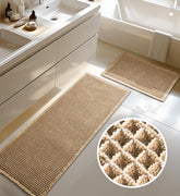 Furicher two-piece set flat view showing coordinated brown rugs and neat edges