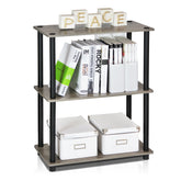 Furinno French Oak front view showing three-tier storage and compact design