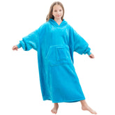 FUSSEDA front view of oversized hooded blanket showing full coverage and cozy fit