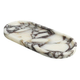 FutureStone marble tray front view showing oval shape and natural veins, elegant display