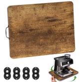 Fxacyem front view of rolling tray showing sturdy platform and rustic finish for stable support