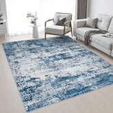 FXRHLP front view of blue 5x7 rug showing overall design and curb appeal