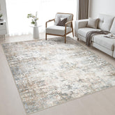 FXRHLP front view showing modern brown abstract design and full rug benefit
