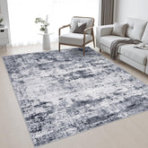 FXRHLP front view of modern grey rug showing contemporary pattern and cozy appeal