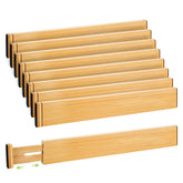 Fyvva front view of 8-pack bamboo dividers showing neat packaging and natural finish