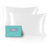 Gabire front view of white silk pillowcase pack showing luxurious smoothness and comfort