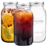 Galssmagic front view of three mason jars showing capacity and airtight lids for organized storage