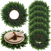 Gandeer front view of six wreath placemats showcasing festive table framing benefit