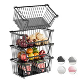 GAOKASE front view of four black baskets showing neat organization and quick access